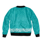 New Zealand Nurses Week Bomber Jacket Maori Kowhaiwhai Cyan Tribal