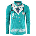New Zealand Nurses Week Button Sweatshirt Maori Kowhaiwhai Cyan Tribal