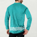 New Zealand Nurses Week Button Sweatshirt Maori Kowhaiwhai Cyan Tribal