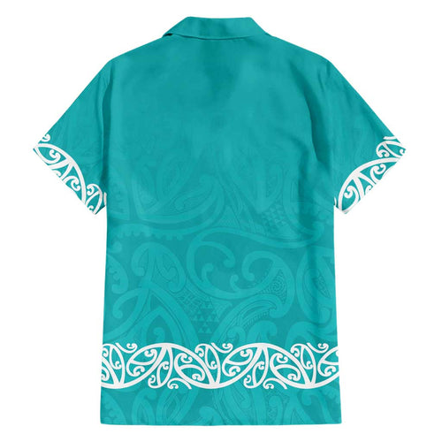 New Zealand Nurses Week Hawaiian Shirt Maori Kowhaiwhai Cyan Tribal
