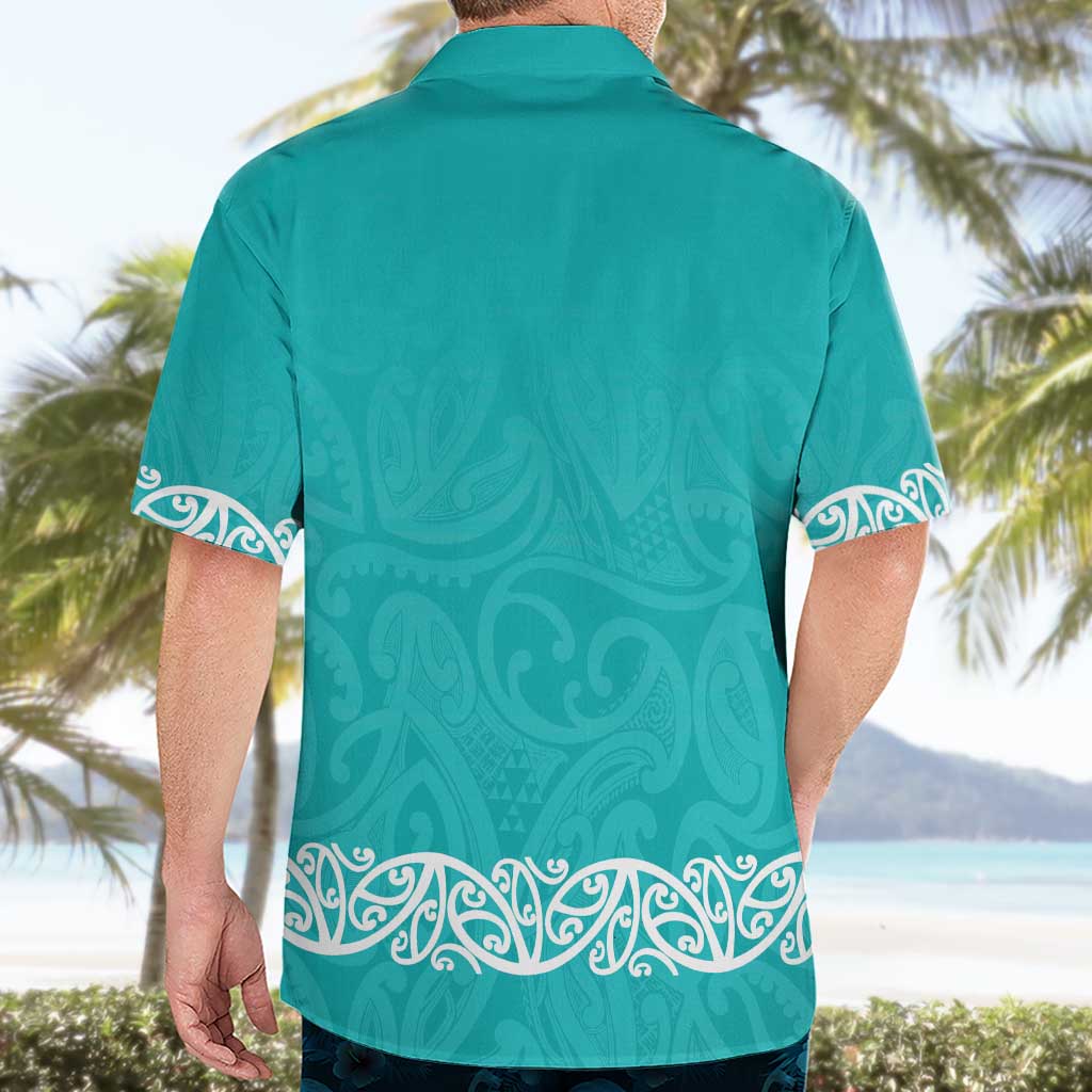New Zealand Nurses Week Hawaiian Shirt Maori Kowhaiwhai Cyan Tribal