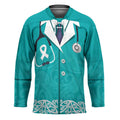 New Zealand Nurses Week Hockey Jersey Maori Kowhaiwhai Cyan Tribal