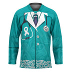 New Zealand Nurses Week Hockey Jersey Maori Kowhaiwhai Cyan Tribal