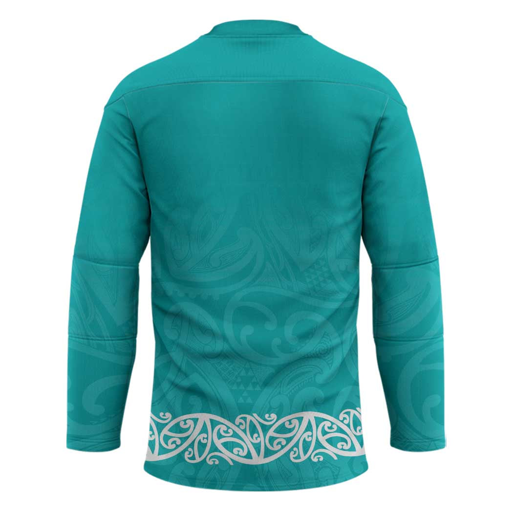 New Zealand Nurses Week Hockey Jersey Maori Kowhaiwhai Cyan Tribal