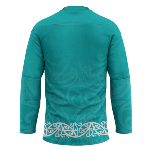 New Zealand Nurses Week Hockey Jersey Maori Kowhaiwhai Cyan Tribal