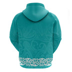 New Zealand Nurses Week Hoodie Maori Kowhaiwhai Cyan Tribal