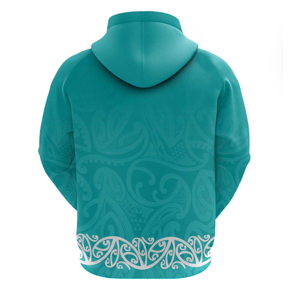 New Zealand Nurses Week Hoodie Maori Kowhaiwhai Cyan Tribal
