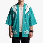 New Zealand Nurses Week Kimono Maori Kowhaiwhai Cyan Tribal