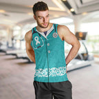 New Zealand Nurses Week Men Tank Top Maori Kowhaiwhai Cyan Tribal