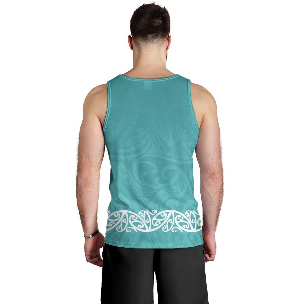 New Zealand Nurses Week Men Tank Top Maori Kowhaiwhai Cyan Tribal