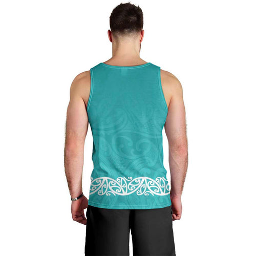 New Zealand Nurses Week Men Tank Top Maori Kowhaiwhai Cyan Tribal