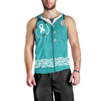 New Zealand Nurses Week Men Tank Top Maori Kowhaiwhai Cyan Tribal