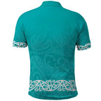 New Zealand Nurses Week Polo Shirt Maori Kowhaiwhai Cyan Tribal