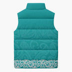 New Zealand Nurses Week Sleeveless Puffer Jacket Maori Kowhaiwhai Cyan Tribal