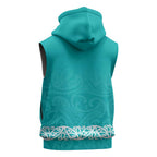 New Zealand Nurses Week Sleeveless Zip Hoodie Maori Kowhaiwhai Cyan Tribal