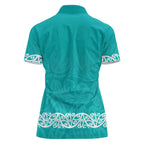 New Zealand Nurses Week Women Polo Shirt Maori Kowhaiwhai Cyan Tribal