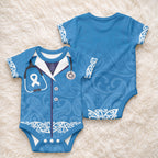 New Zealand Nurses Week Baby Onesie Maori Kowhaiwhai Blue Tribal