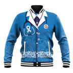 New Zealand Nurses Week Baseball Jacket Maori Kowhaiwhai Blue Tribal