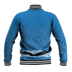 New Zealand Nurses Week Baseball Jacket Maori Kowhaiwhai Blue Tribal