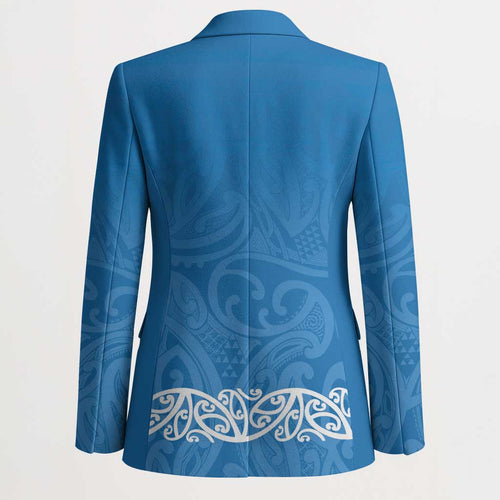 New Zealand Nurses Week Blazer Maori Kowhaiwhai Blue Tribal