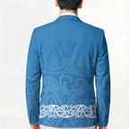 New Zealand Nurses Week Blazer Maori Kowhaiwhai Blue Tribal