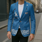 New Zealand Nurses Week Blazer Maori Kowhaiwhai Blue Tribal