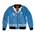 New Zealand Nurses Week Bomber Jacket Maori Kowhaiwhai Blue Tribal