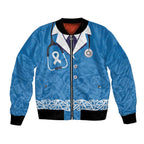 New Zealand Nurses Week Bomber Jacket Maori Kowhaiwhai Blue Tribal