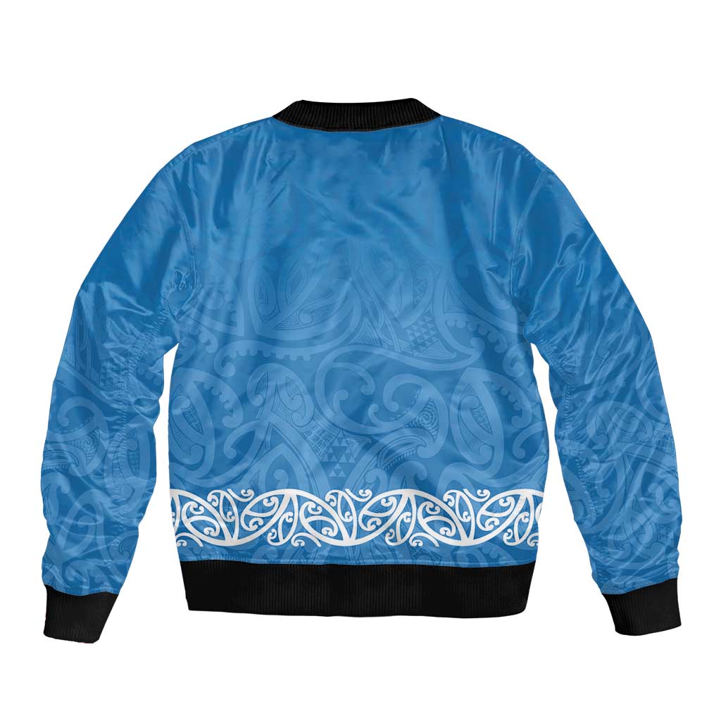 New Zealand Nurses Week Bomber Jacket Maori Kowhaiwhai Blue Tribal