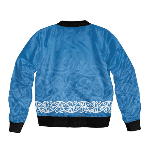New Zealand Nurses Week Bomber Jacket Maori Kowhaiwhai Blue Tribal