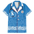 New Zealand Nurses Week Hawaiian Shirt Maori Kowhaiwhai Blue Tribal