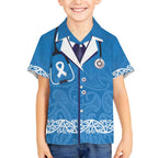 New Zealand Nurses Week Hawaiian Shirt Maori Kowhaiwhai Blue Tribal