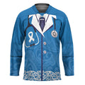 New Zealand Nurses Week Hockey Jersey Maori Kowhaiwhai Blue Tribal