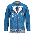 New Zealand Nurses Week Hockey Jersey Maori Kowhaiwhai Blue Tribal