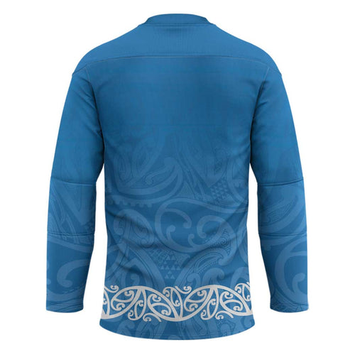 New Zealand Nurses Week Hockey Jersey Maori Kowhaiwhai Blue Tribal