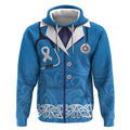 New Zealand Nurses Week Hoodie Maori Kowhaiwhai Blue Tribal