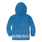 New Zealand Nurses Week Kid Hoodie Maori Kowhaiwhai Blue Tribal