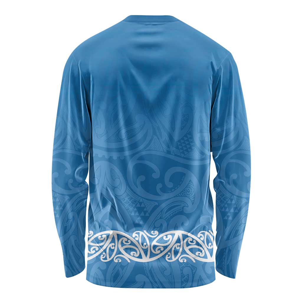 New Zealand Nurses Week Long Sleeve Shirt Maori Kowhaiwhai Blue Tribal