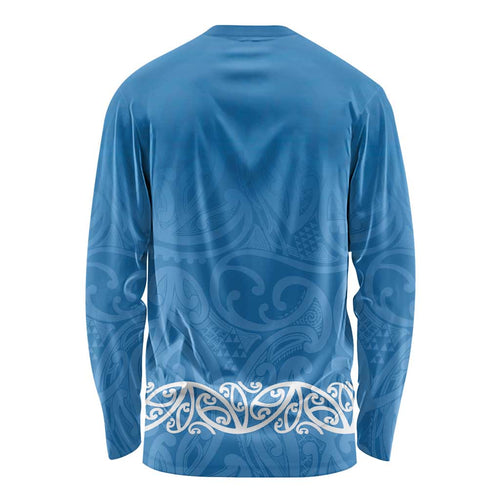 New Zealand Nurses Week Long Sleeve Shirt Maori Kowhaiwhai Blue Tribal