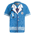 New Zealand Nurses Week Rugby Jersey Maori Kowhaiwhai Blue Tribal