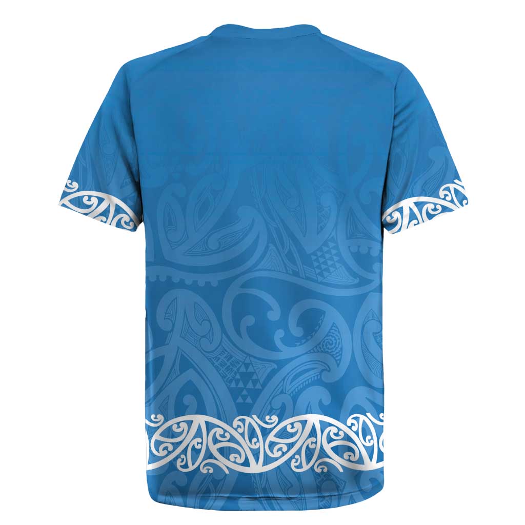 New Zealand Nurses Week Rugby Jersey Maori Kowhaiwhai Blue Tribal