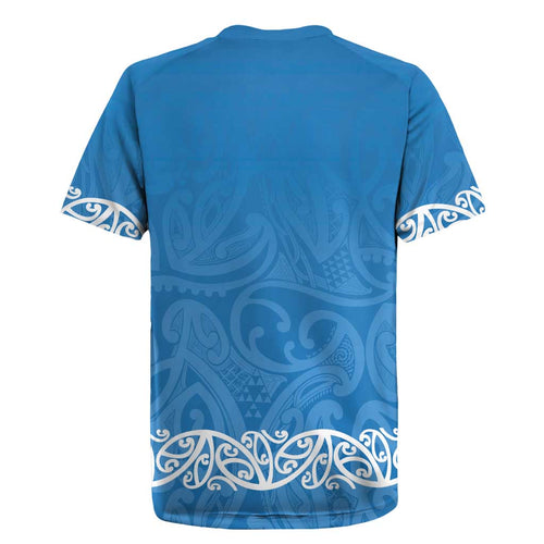 New Zealand Nurses Week Rugby Jersey Maori Kowhaiwhai Blue Tribal
