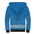 New Zealand Nurses Week Sherpa Hoodie Maori Kowhaiwhai Blue Tribal