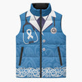 New Zealand Nurses Week Sleeveless Puffer Jacket Maori Kowhaiwhai Blue Tribal