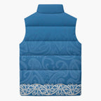 New Zealand Nurses Week Sleeveless Puffer Jacket Maori Kowhaiwhai Blue Tribal