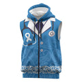 New Zealand Nurses Week Sleeveless Zip Hoodie Maori Kowhaiwhai Blue Tribal
