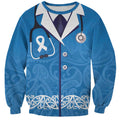 New Zealand Nurses Week Sweatshirt Maori Kowhaiwhai Blue Tribal