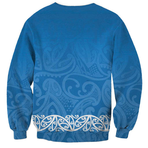 New Zealand Nurses Week Sweatshirt Maori Kowhaiwhai Blue Tribal