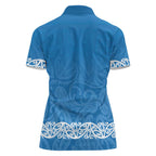 New Zealand Nurses Week Women Polo Shirt Maori Kowhaiwhai Blue Tribal