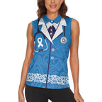 New Zealand Nurses Week Women Sleeveless Polo Shirt Maori Kowhaiwhai Blue Tribal